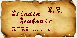 Miladin Ninković vizit kartica